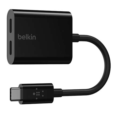 Belkin RockStar USB-C Audio + Charge Adapter - Black 