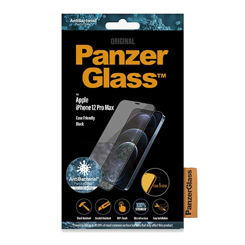 PanzerGlass ochranné sklo Friendly Case AB pre iPhone 12 Pro Max - Black Frame 