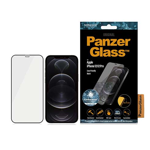 PanzerGlass ochranné sklo Friendly Case AB pre iPhone 12/12 Pro - Black Frame