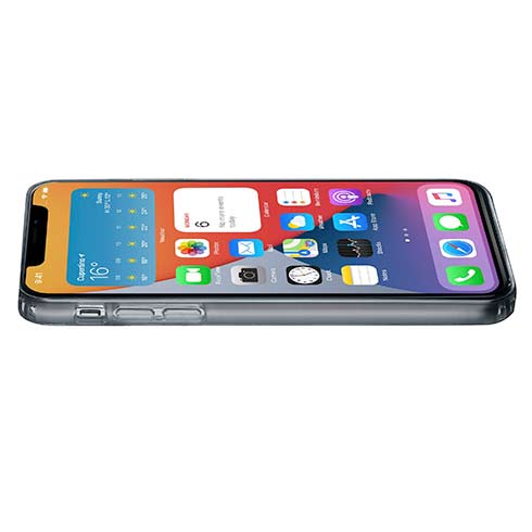 CellularLine Clear Duo zadný kryt s ochranným ramčekom pre iPhone 12 Pro Max, transparentná 