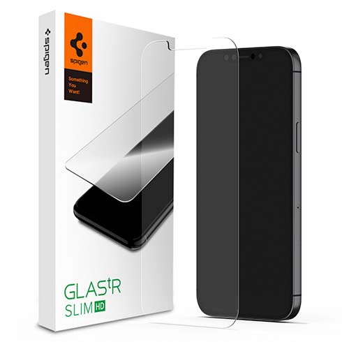 Spigen ochranné sklo GLAS.tR Slim HD pre iPhone 12/12 Pro - Clear 