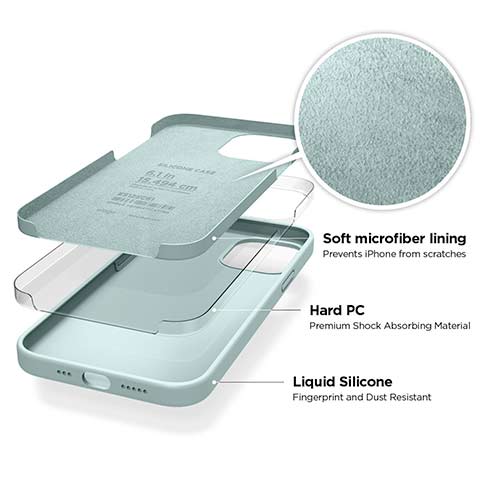 Elago kryt Silicone Case pre iPhone 12 Pro Max - Mint 