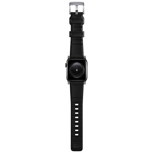 Nomad remienok Rugged Strap pre Apple Watch 44/45/49mm - Black/Silver Hardware 