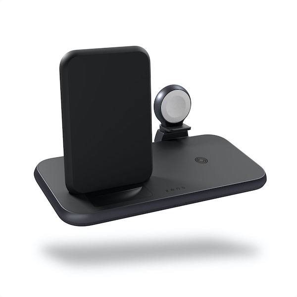 ZENS Aluminium 4 in 1 Stand Wireless Charger with 45W USB PD Black 