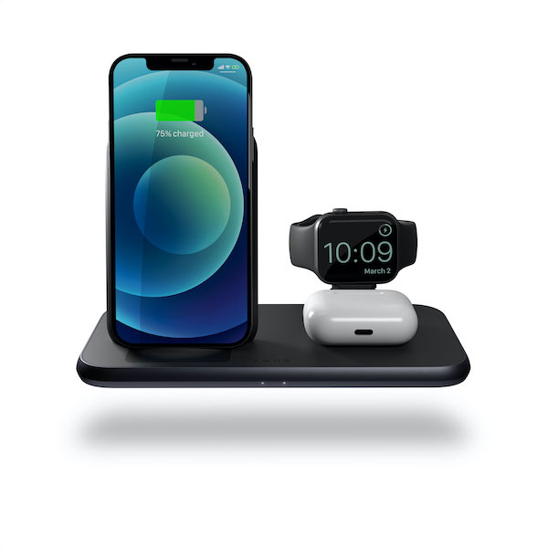 ZENS Aluminium 4 in 1 Stand Wireless Charger with 45W USB PD Black 