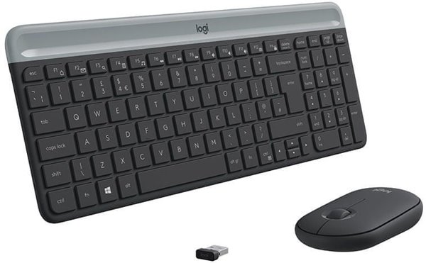 Logitech MK470 - tenká bezdrôtová klávesnica a myš, kombo, CZ/SK - grafitová 