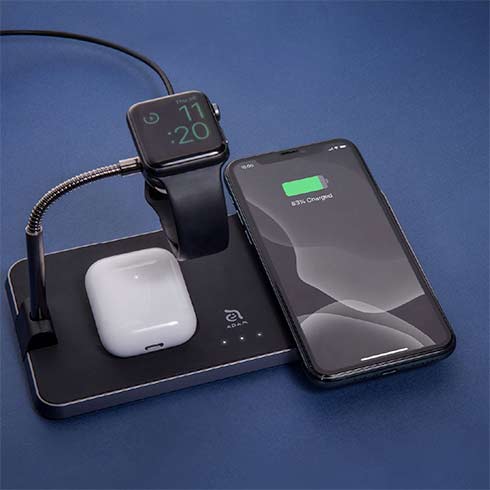 Adam Elements Omnia Q3 3-in-1 Wireless Charger + 24W charger - Black 