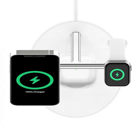 Belkin Boost Charge Pro 3-in-1 Wireless Charger with Magsafe 15W - White 