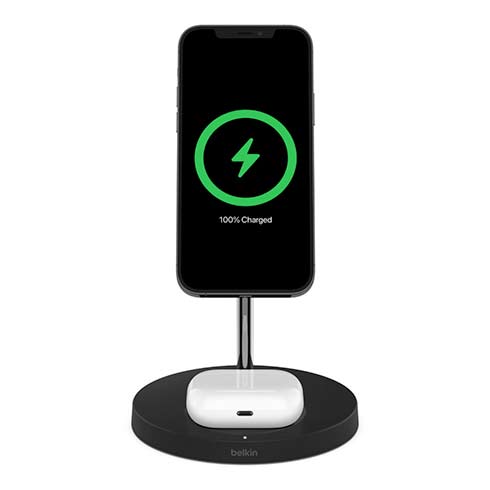 Belkin Boost Charge Pro 2-in-1 Wireless Charger with Magsafe 15W - Black 