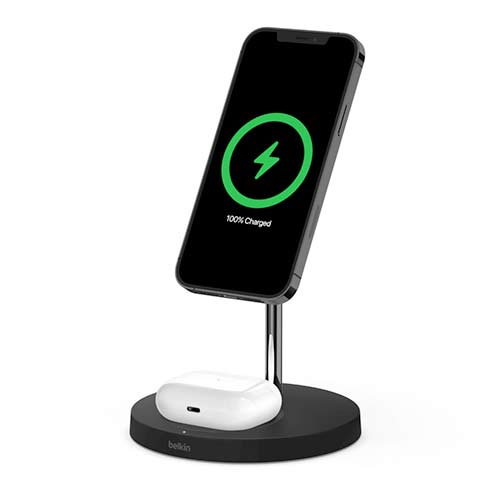 Belkin Boost Charge Pro 2-in-1 Wireless Charger with Magsafe 15W - Black 