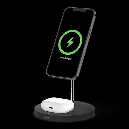 Belkin Boost Charge Pro 2-in-1 Wireless Charger with Magsafe 15W - Black 