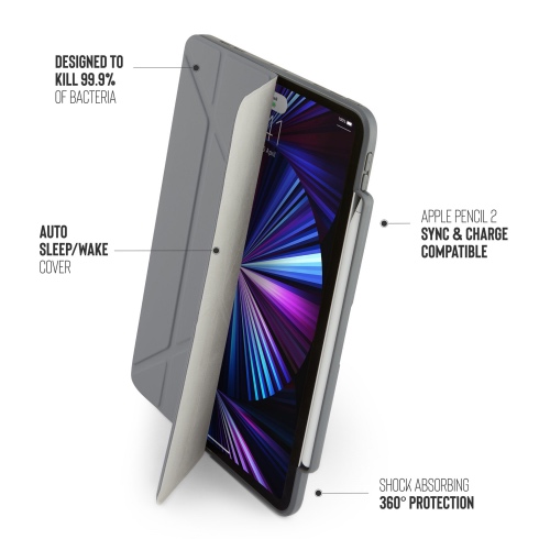 Pipetto puzdro Origami Pencil Case pre iPad Pro 11" 2021/2022 - Dark Grey 