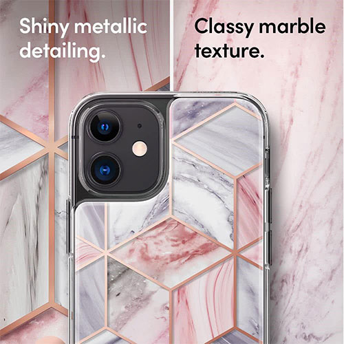 Spigen kryt Cecile pre iPhone 12 mini - Pink Marble 