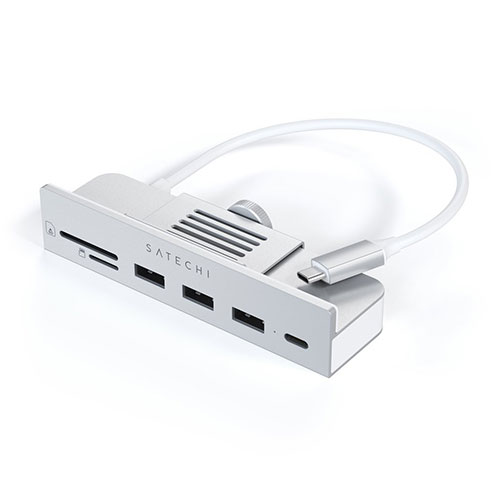Satechi USB-C Clamp Hub pre 24" iMac 2021 & 2023 - Silver Aluminium 