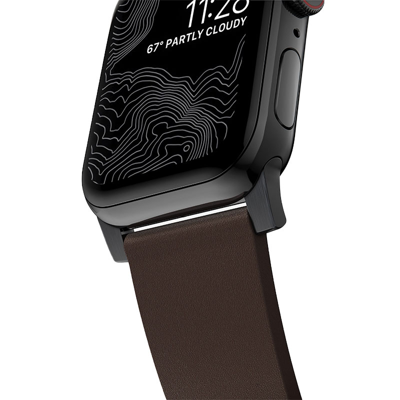 Nomad kožený remienok pre Apple Watch 44-49mm - Active Pro Brown Black Hardware 