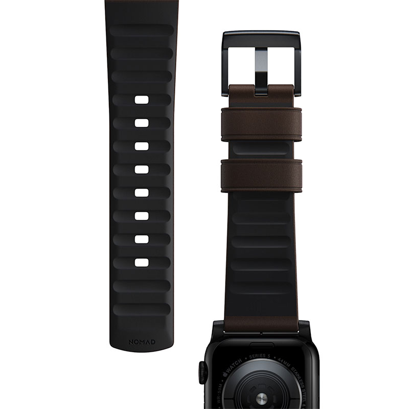 Nomad kožený remienok pre Apple Watch 44-49mm - Active Pro Brown Black Hardware 