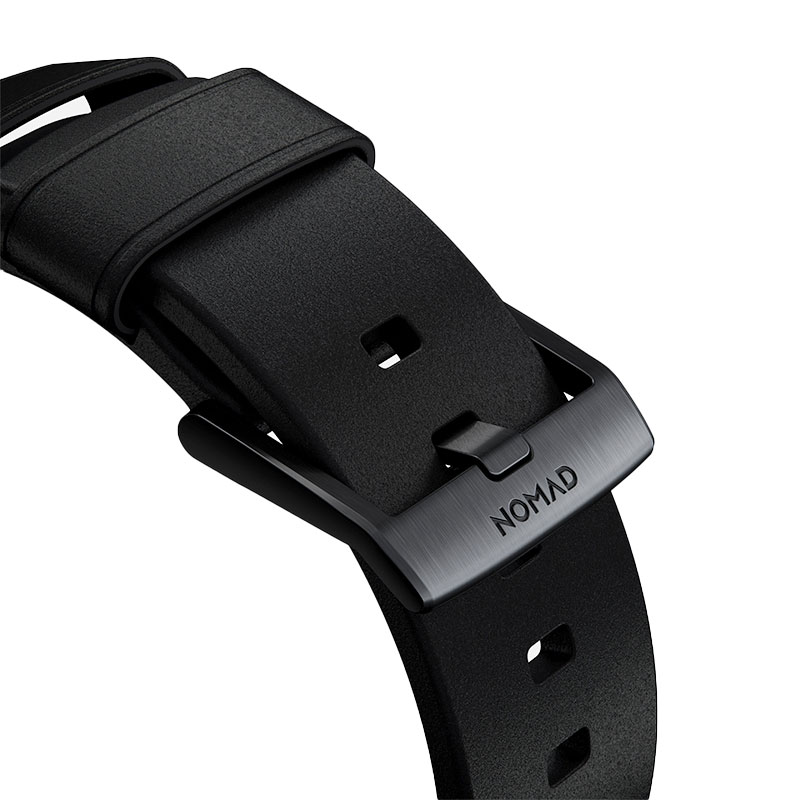 Nomad kožený remienok pre Apple Watch 42/44/45 mm - Modern Black/Black Hardware 