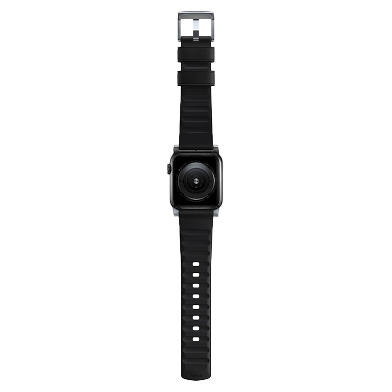 Nomad kožený remienok pre Apple Watch 42/44/45 mm - Active Pro Black/Silver Hardware 