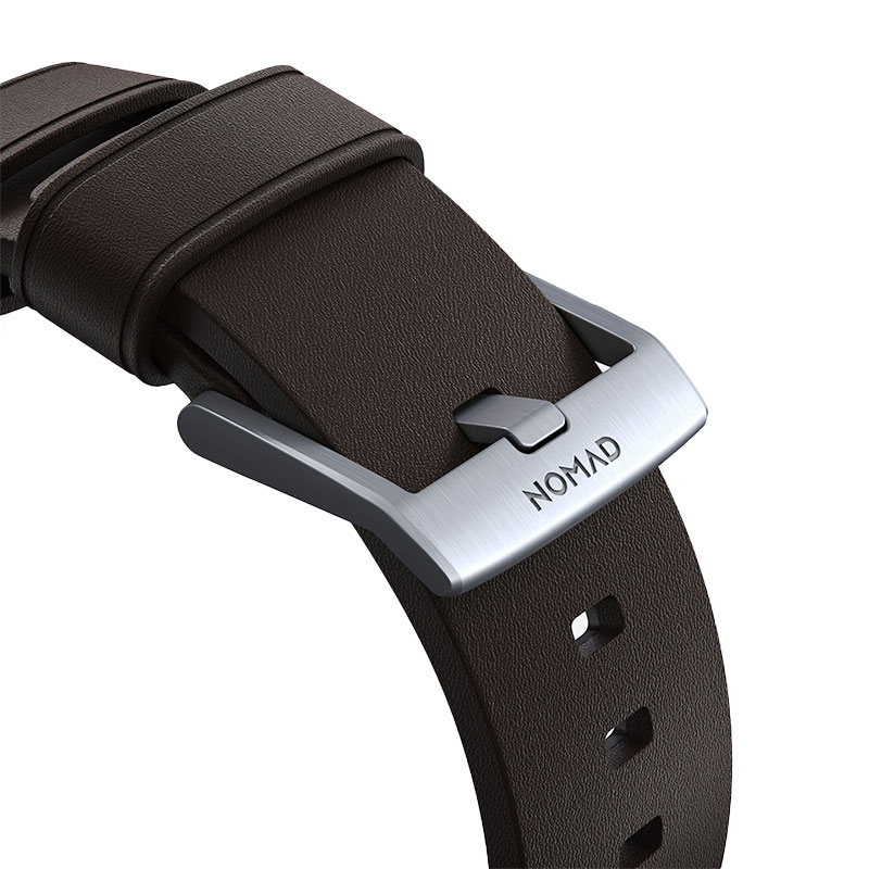 Nomad kožený remienok pre Apple Watch 42/44/45 mm - Active Pro Brown/Silver Hardware 