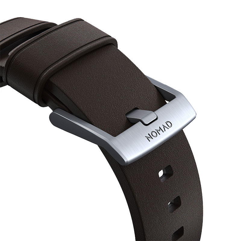 Nomad kožený remienok pre Apple Watch 44-49mm - Active Pro Brown/Silver Hardware 