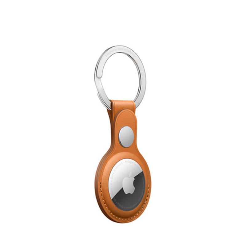 Apple AirTag Leather Key Ring - Golden Brown 
