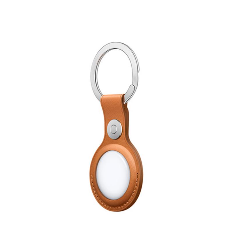 Apple AirTag Leather Key Ring - Golden Brown 