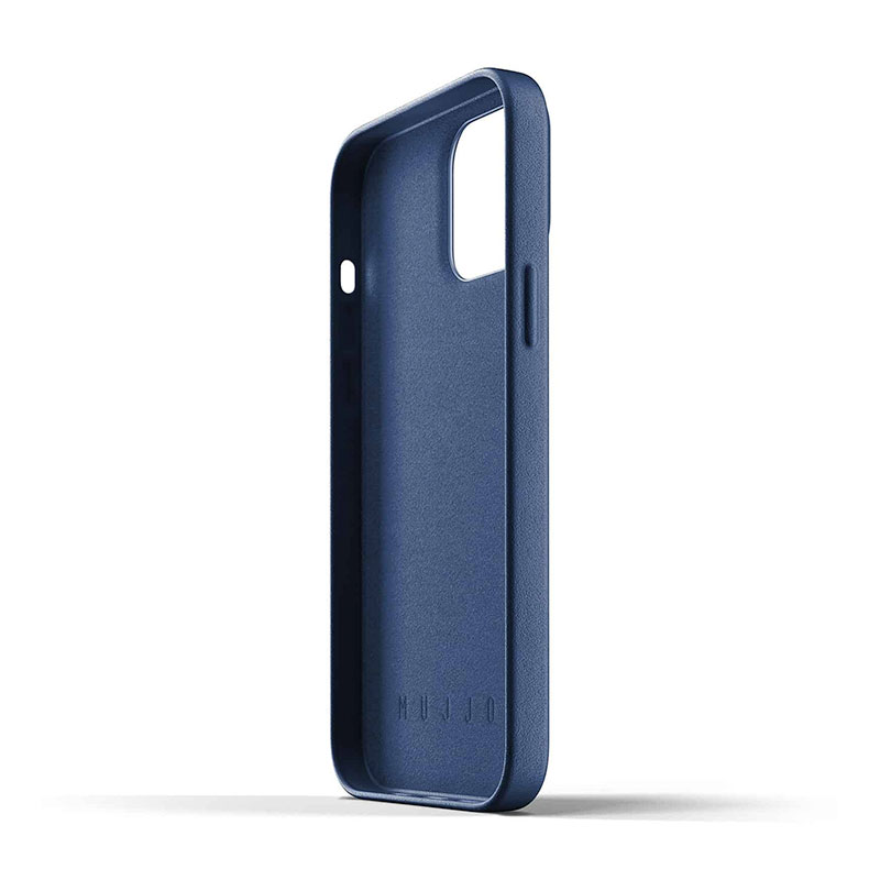 Mujjo kryt Full Leather Wallet Case pre iPhone 13 Pro Max - Monaco Blue 