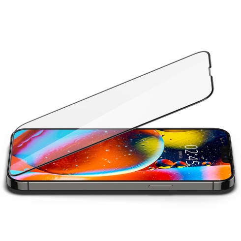 Spigen ochranné sklo GLAS.tR Slim HD pre iPhone 13 Pro Max - Black Frame 