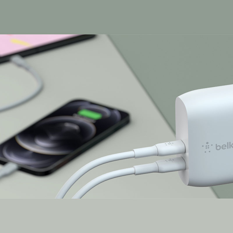 Belkin 40W Dual USB-C PD Wall Charger - White 