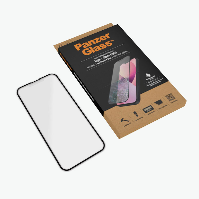 PanzerGlass ochranné sklo Friendly Case Anti-Glare pre iPhone 13 mini - Black Frame 