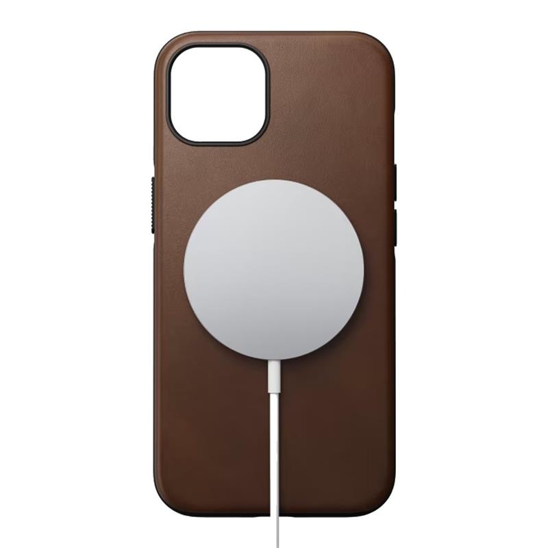 Nomad kryt Modern Leather Case Magsafe pre iPhone 13 - Rustic Brown