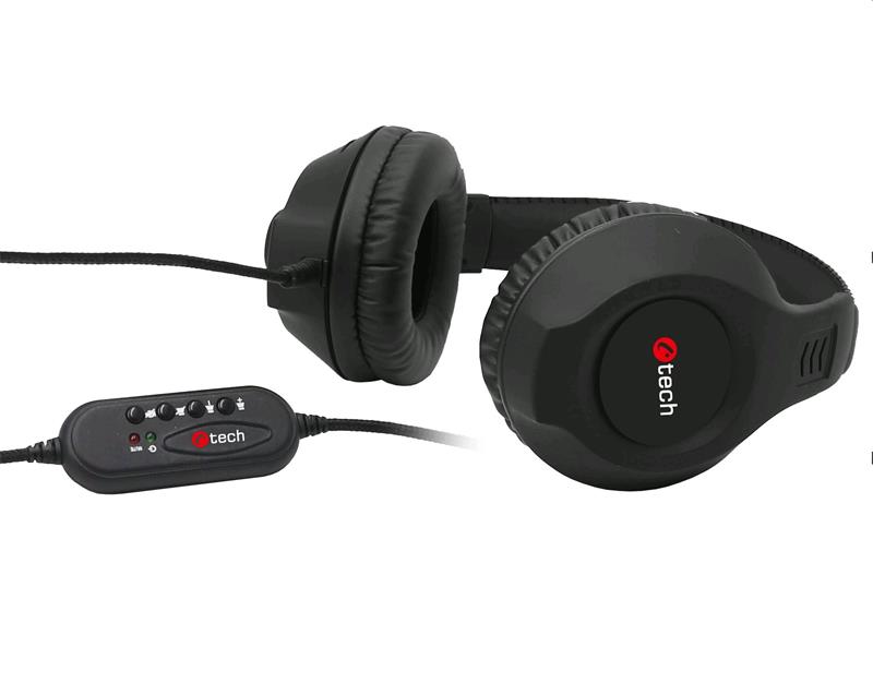Herná sluchátka C-TECH Nemesis V2 (GHS-14U-B), USB, casual gaming, čierna 