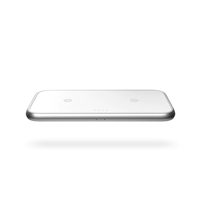 ZENS Aluminium Dual Fast Wireless Charger incl. 30W USB PD White 