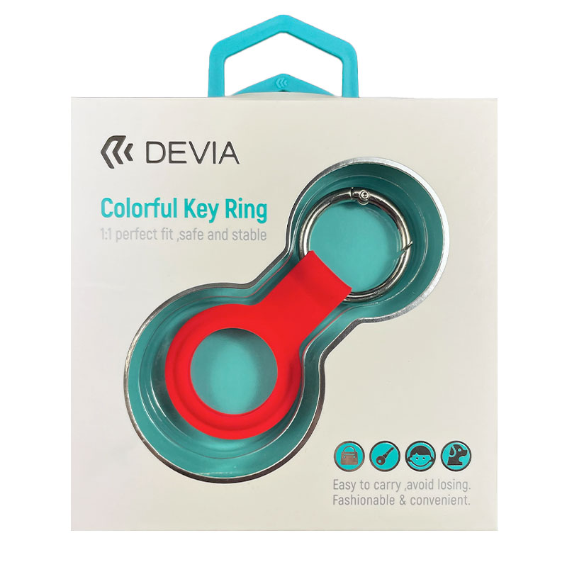 Devia puzdro Silicone Key Ring pre Airtag - Red 