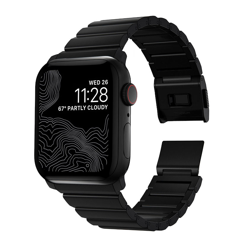 Nomad remienok pre Apple Watch 42/44/45 mm - Titanium Band/Black Hardware 