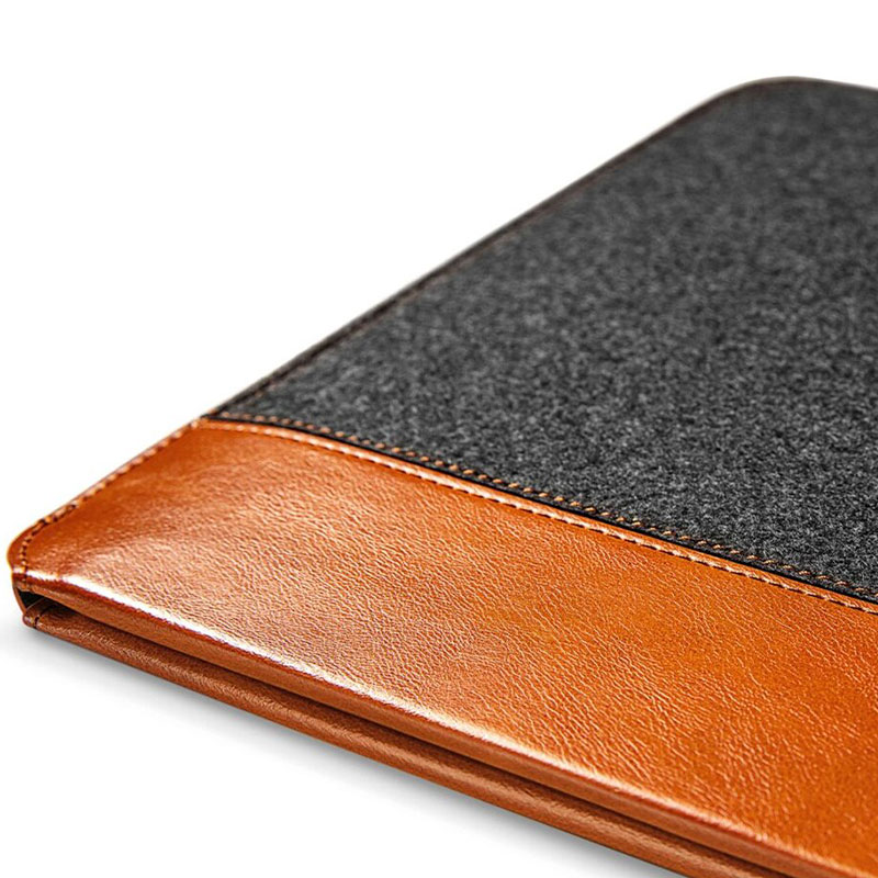 Tomtoc puzdro Felt & PU Leather Case pre Macbook Pro/Air 13" - Gray/Brown 