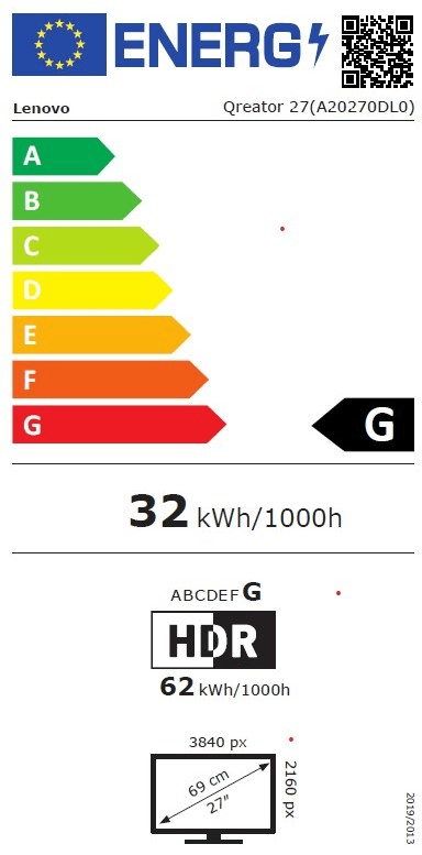 Lenovo Qreator 27 27"QHD 3840x2160 16:9 1300:1 400cd 4ms HDMI DP USB repro Grey 