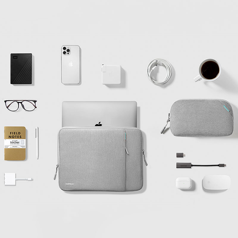 Tomtoc puzdro Recycled Sleeve with Pouch pre Macbook Pro/Air 13" - Gray 