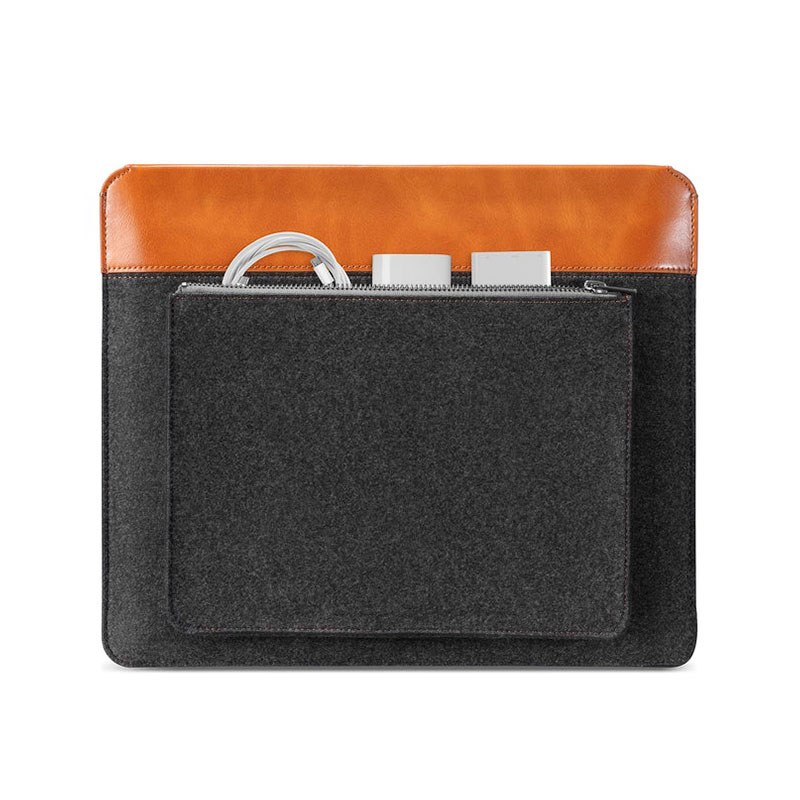 Tomtoc puzdro Felt & PU Leather Case pre iPad Pro 11"/Air 10.9" - Gray/Brown 