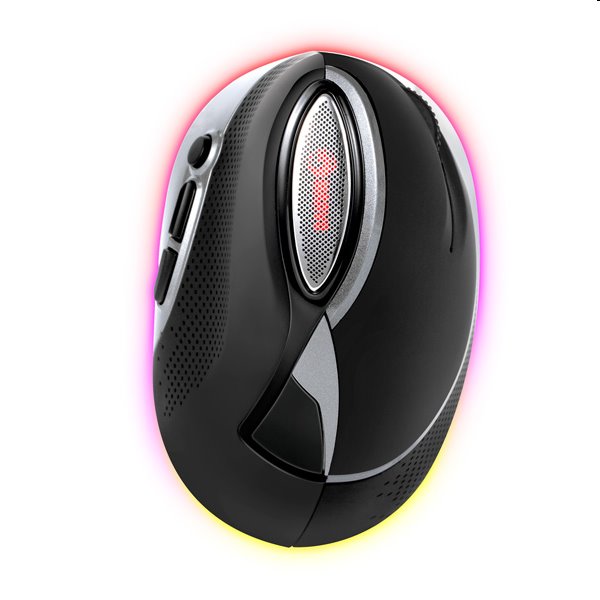 Marvo Myš M708W, 2400DPI, 2.4 [GHz], optická, 7tl., bezdrôtová, čierna, vstavaná batéria, podsvietená, ergonomická, vert 