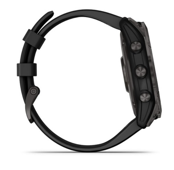 Garmin fenix 7X Sapphire Solar,  Titan Carbon Gray/  Black Silicone Band 