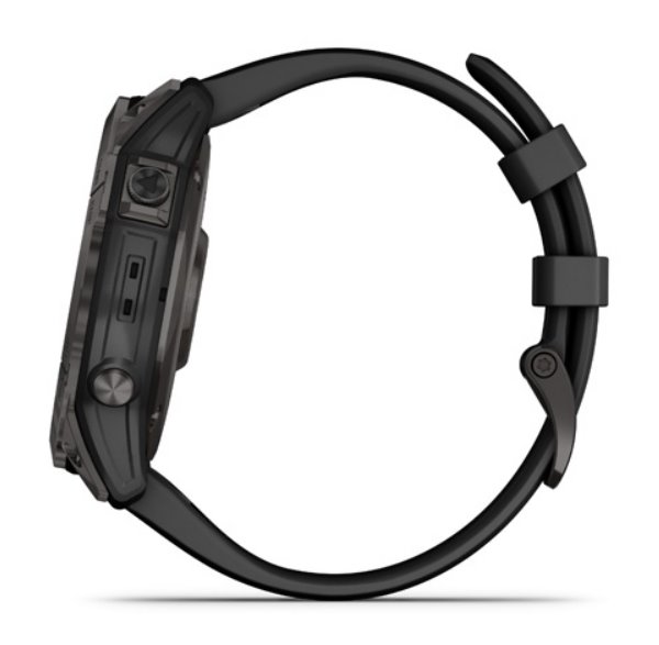 Garmin fenix 7X Sapphire Solar,  Titan Carbon Gray/  Black Silicone Band 