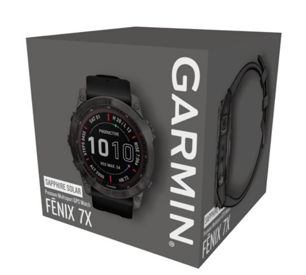 Garmin fenix 7X Sapphire Solar,  Titan Carbon Gray/  Black Silicone Band 