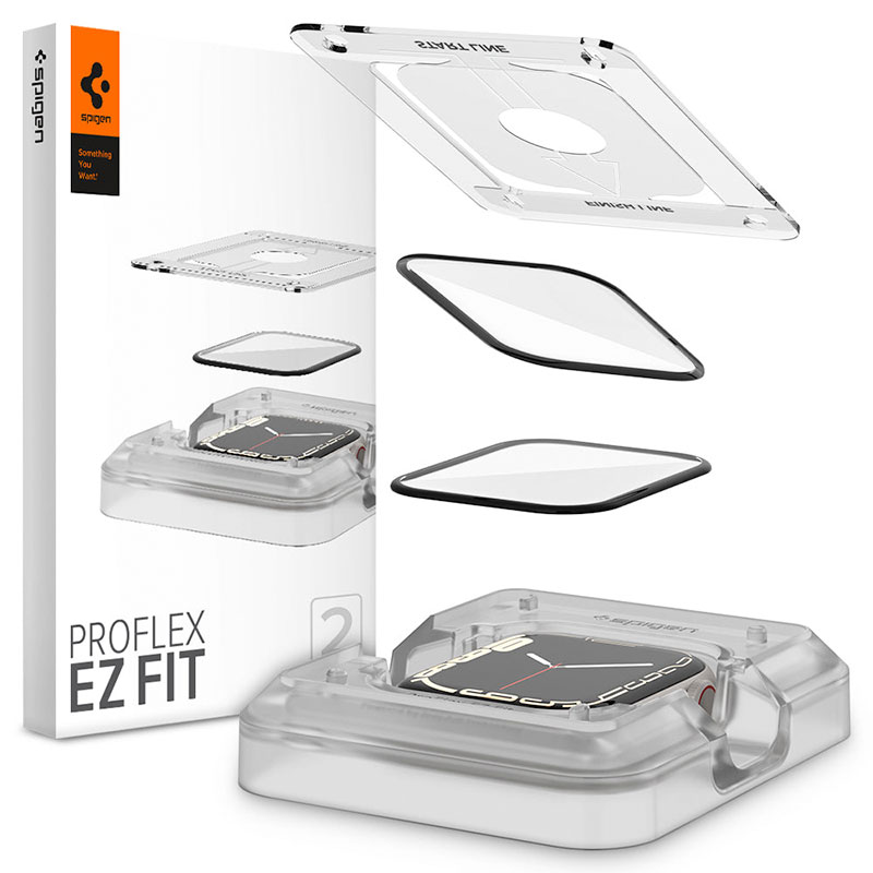 Spigen ochranné sklo Pro Flex pre Apple Watch 7/8 45mm - Clear 