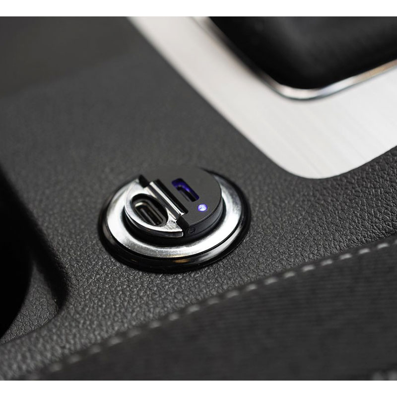 FIXED Autonabíjačka s 2x USB-C výstupom, PD30W - čierna 