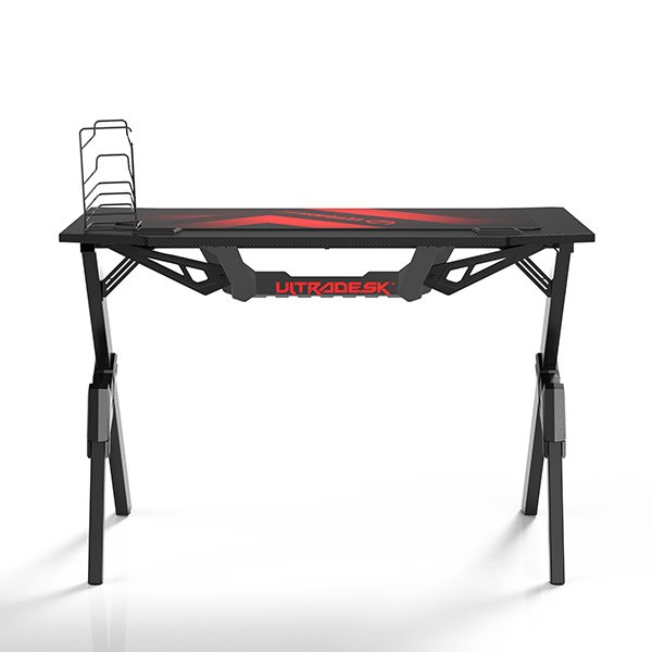 ULTRADESK Herný stôl ACTION V2, 110x59 cm, 75 cm, s XXL podložkou pod myš, držiak slúchadiel aj nápojov 