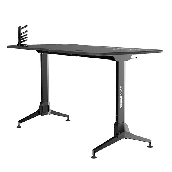 ULTRADESK Herný stôl GRAND WHITE, 160x75 cm, 70-80 cm, 3 úrovne výšky, s XXL podložkou pod myš, držiak slúchadiel 