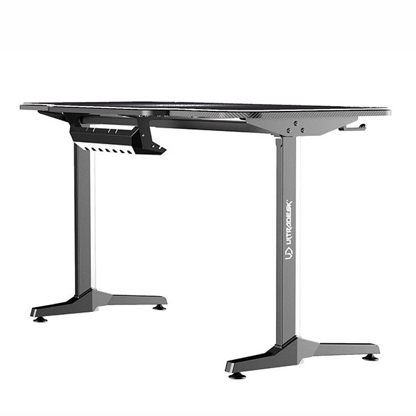ULTRADESK Herný stôl FRAG - WHITE, 140x66 cm, 76 cm, s XXL podložkou pod myš, s ultradesk BEAM, držiak slúchadiel 