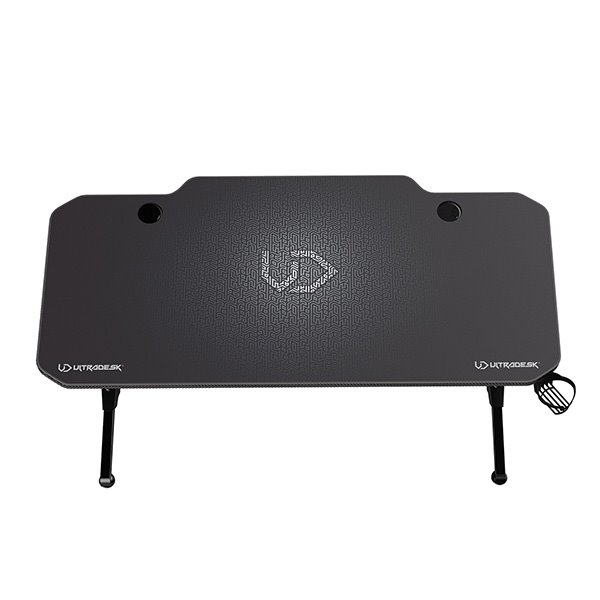 ULTRADESK Herný stôl FRAG - GRAPHITE, 140x66 cm, 76 cm, s XXL podložkou pod myš, s ultradesk BEAM, držiak slúchadiel 