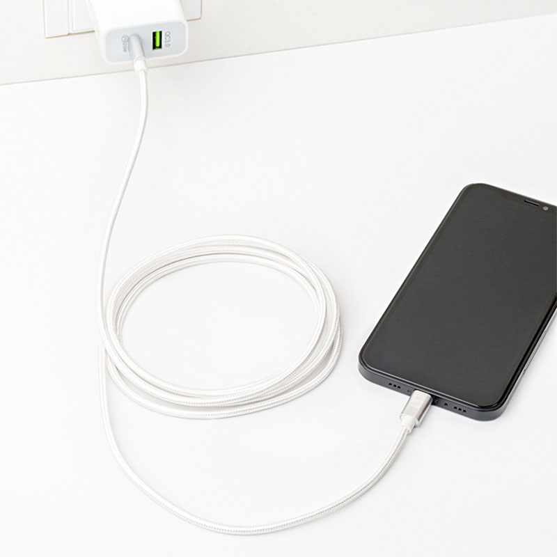 ER POWER kábel USB-C to Lightning 2m - White 